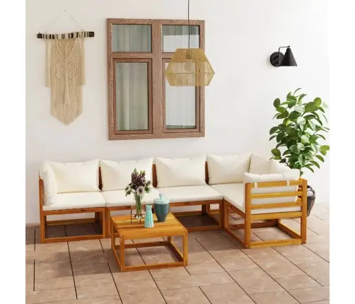 6-Daļīgs Dārza Atpūtas Mēbeļu Komplekts Ar Matračiem, Akācija Vidaxl