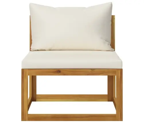 4-Osaline Aiadiivanikomplekt Patjadega, Kreemjas, Akaatsiapuit