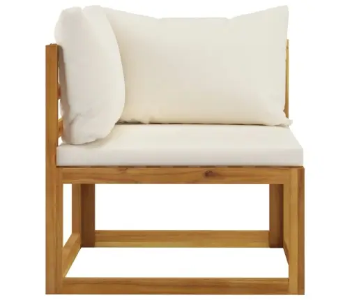 Sodo Baldų Komplektas Su Pagalvėmis, 8 Dalių, Kreminis, Akacija