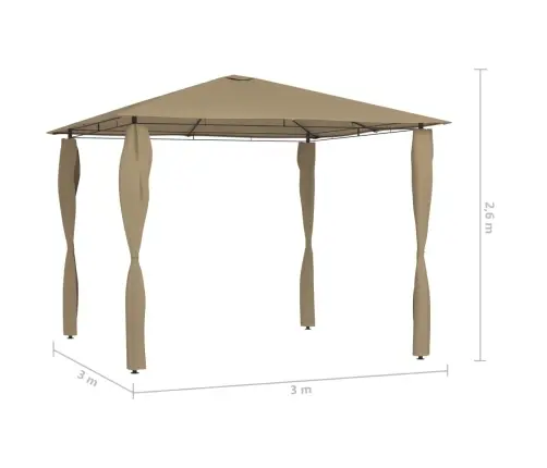 Lehtla Postikatetega 3 X 3 X 2,6 M, Pruunikashall, 160 G/M²