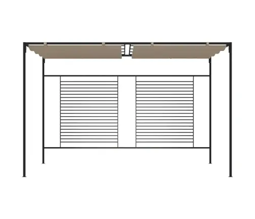 Varjualune Sissetõmmatava Katusega, 3X4X2,3 M, Pruunikashall