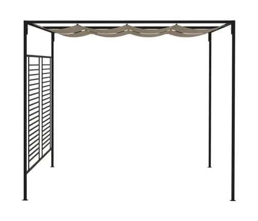 Varjualune Sissetõmmatava Katusega, 3X4X2,3 M, Pruunikashall