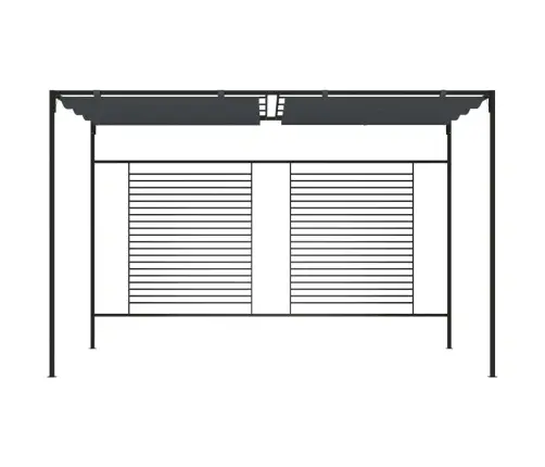 Dārza Nojume Ar Izvelkamu Jumtu, 4X3X2,3M, Pelēka, 180 G/M² Vidaxl