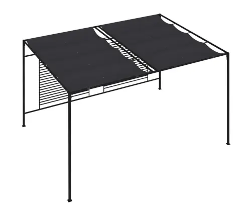 Dārza Nojume Ar Izvelkamu Jumtu, 4X3X2,3M, Pelēka, 180 G/M² Vidaxl