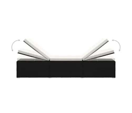 3 Tk Lamamistooli Teelauaga, Polürotang, Must