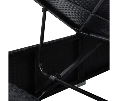 3 Tk Lamamistooli Teelauaga, Polürotang, Must