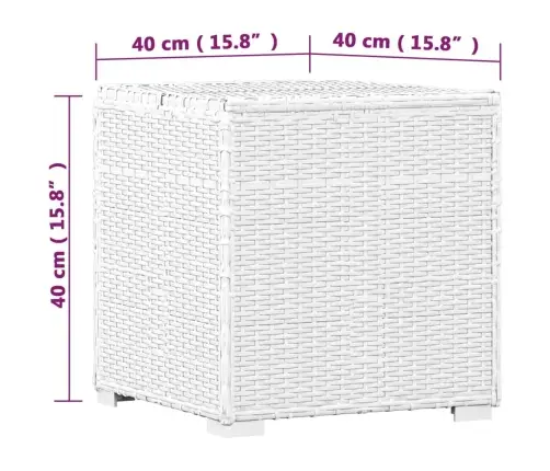 2 Sauļošanās Zviļņi Ar Galdiņu, Balta Pe Rotangpalma Vidaxl