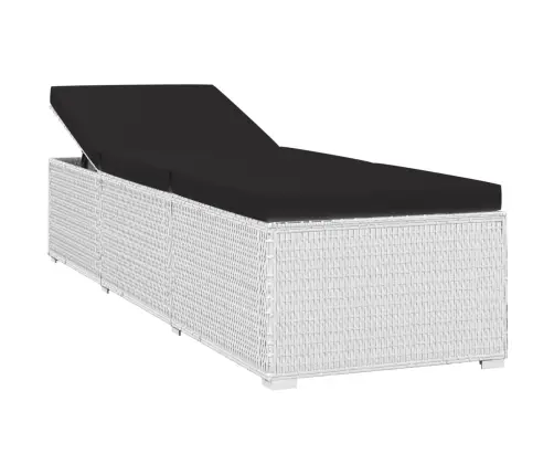 2 Sauļošanās Zviļņi Ar Galdiņu, Balta Pe Rotangpalma Vidaxl