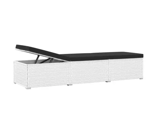 2 Sauļošanās Zviļņi Ar Galdiņu, Balta Pe Rotangpalma Vidaxl