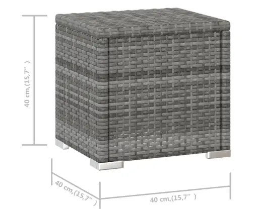 2 Sauļošanās Zviļņi Ar Galdiņu, Pelēka Pe Rotangpalma Vidaxl