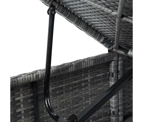 2 Sauļošanās Zviļņi Ar Galdiņu, Pelēka Pe Rotangpalma Vidaxl