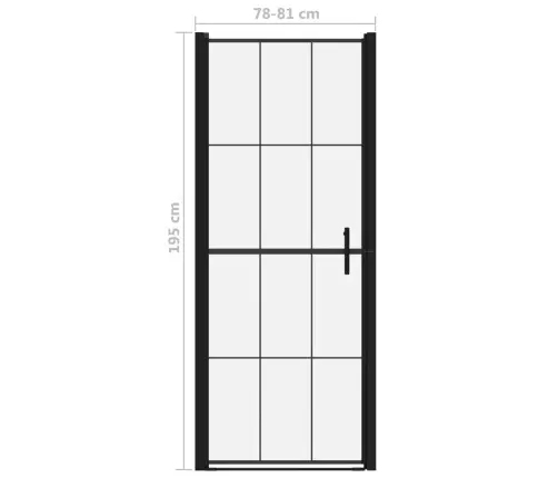 Dušas Durvis, Rūdīts Stikls, 81X195 Cm, Melnas Vidaxl
