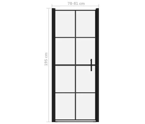 Dušas Durvis, Rūdīts Stikls, 81X195 Cm, Melnas Vidaxl