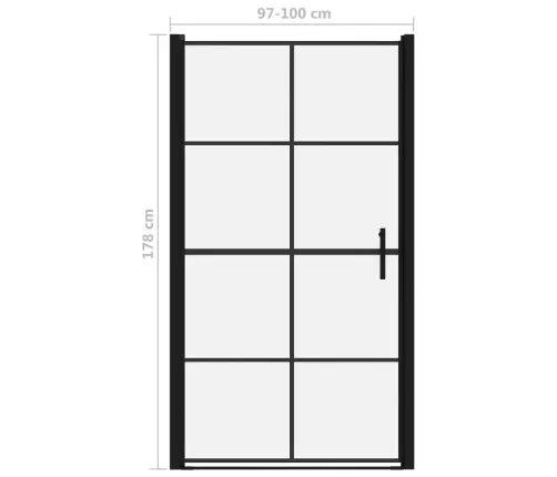 Dušas Durvis, Rūdīts Stikls, 100X178 Cm, Melnas Vidaxl