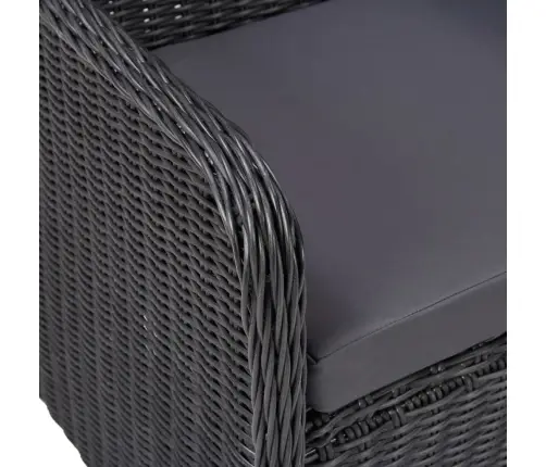 Lauko Valgomojo Komplektas, 7 Dalių, Juodas, Poliratanas