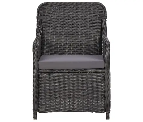 Lauko Valgomojo Komplektas, 7 Dalių, Juodas, Poliratanas