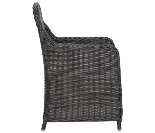 Lauko Valgomojo Komplektas, 9 Dalių, Juodas, Poliratanas