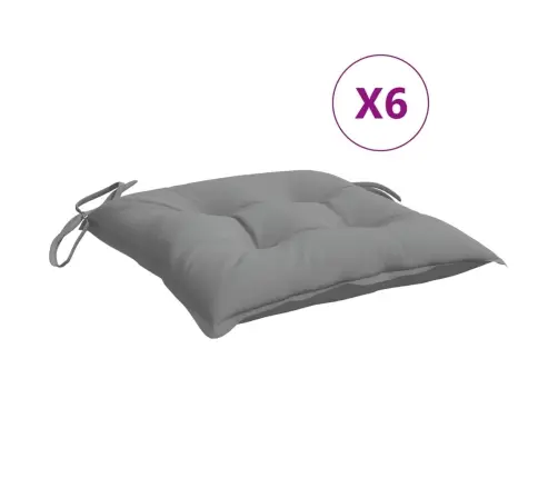 Dārza Krēslu Spilveni, 6 Gab., Pelēki, 40X40X7 Cm, Audums Vidaxl