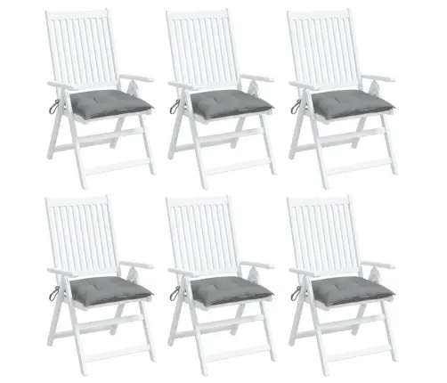 Dārza Krēslu Spilveni, 6 Gab., Pelēki, 40X40X7 Cm, Audums Vidaxl