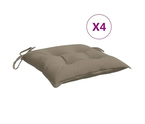 Dārza Krēslu Spilveni, 4 Gab., Pelēkbrūni, 50X50X7 Cm, Audums Vidaxl