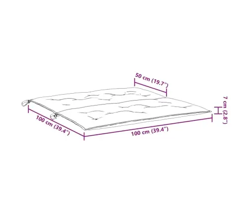 Dārza Sola Matracis, 100X(50+50)X7 Cm, Audums, Pelēks Vidaxl