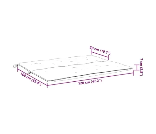 Dārza Sola Matracis, 120X(50+50)X7 Cm, Audums, Pelēkbrūns Vidaxl