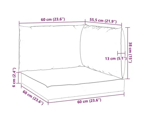 Palešu Spilveni, 3 Gab., Oksforda Audums, Antracītpelēks Vidaxl