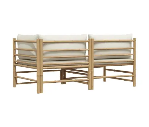 2-Daļīgs Dārza Atpūtas Mēbeļu Komplekts Ar Matračiem, Bambuss Vidaxl