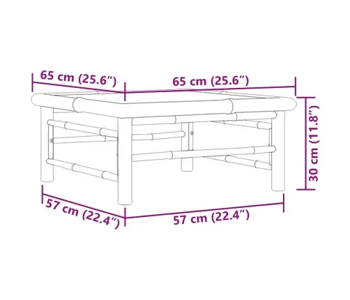 Dārza Galds, 65X65X30 Cm, Bambuss Vidaxl