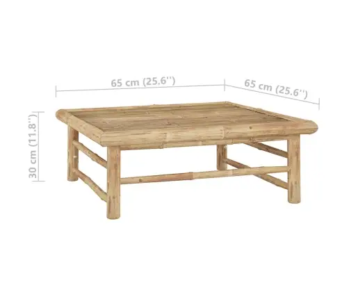 2-Osaline Aiamööblikomplekt Tumehallide Patjadega, Bambus