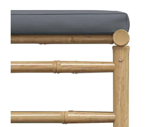 Dārza Kāju Balsts Ar Tumši Pelēku Matraci, Bambuss Vidaxl