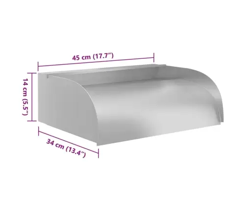 Ūdenskritums Ar Led, 45X34X14 Cm, Nerūsējošs Tērauds 304 Vidaxl