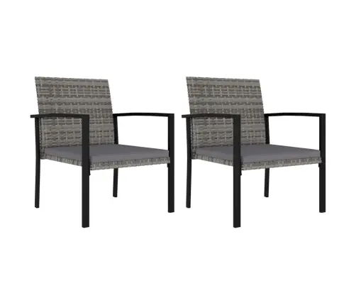 Dārza Krēsli, 2 Gab., Pe Rotangpalma, Pelēki Vidaxl