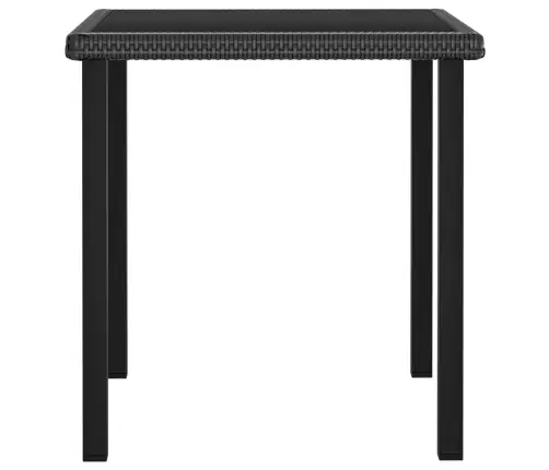 Sodo Valgomojo Stalas, Juodos Spalvos, 70X70X73cm Poliratanas