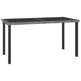 Sodo Valgomojo Stalas, Pilkos Spalvos, 140X70X73cm Poliratanas