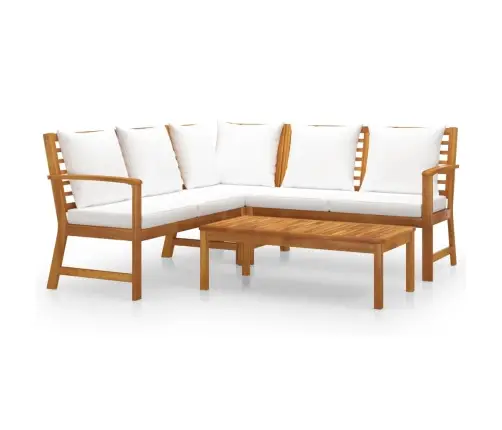 4-Daļīgs Dārza Atpūtas Mēbeļu Komplekts Ar Matračiem, Akācija Vidaxl