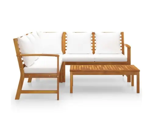 4-Daļīgs Dārza Atpūtas Mēbeļu Komplekts Ar Matračiem, Akācija Vidaxl