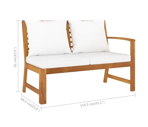 4-Daļīgs Dārza Atpūtas Mēbeļu Komplekts Ar Matračiem, Akācija Vidaxl