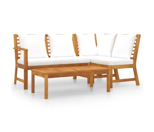 4-Daļīgs Dārza Atpūtas Mēbeļu Komplekts Ar Matračiem, Akācija Vidaxl