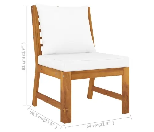 4-Daļīgs Dārza Atpūtas Mēbeļu Komplekts Ar Matračiem, Akācija Vidaxl