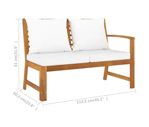 5-Daļīgs Dārza Atpūtas Mēbeļu Komplekts Ar Matračiem, Akācija Vidaxl