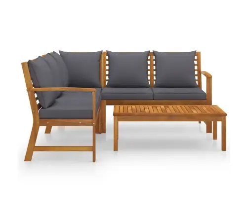 4-Daļīgs Dārza Atpūtas Mēbeļu Komplekts Ar Matračiem, Akācija Vidaxl