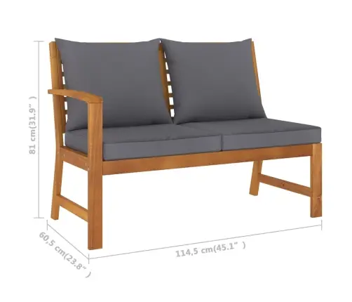 4-Daļīgs Dārza Atpūtas Mēbeļu Komplekts Ar Matračiem, Akācija Vidaxl