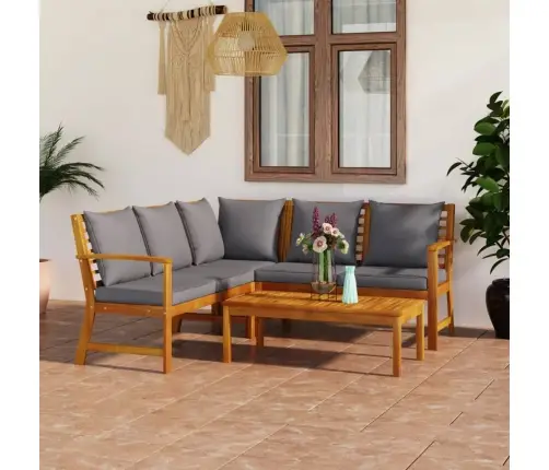 4-Daļīgs Dārza Atpūtas Mēbeļu Komplekts Ar Matračiem, Akācija Vidaxl