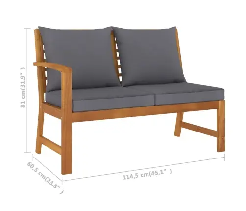 4-Osaline Aiadiivanikomplekt Patjadega, Akaatsiapuit