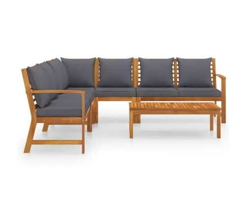 6-Daļīgs Dārza Atpūtas Mēbeļu Komplekts Ar Matračiem, Akācija Vidaxl