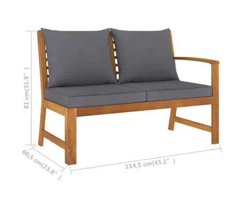 6-Daļīgs Dārza Atpūtas Mēbeļu Komplekts Ar Matračiem, Akācija Vidaxl