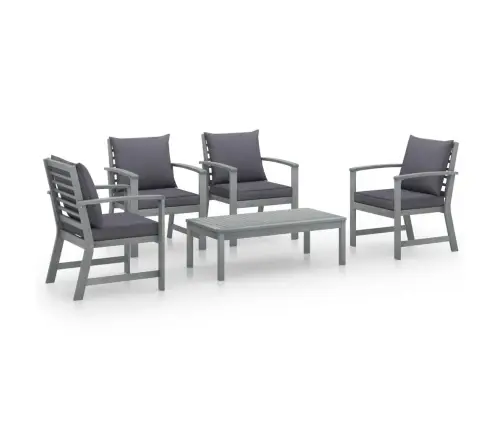 5-Daļīgs Dārza Atpūtas Mēbeļu Komplekts Ar Matračiem, Akācija Vidaxl