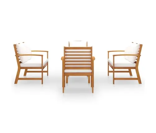 5-Daļīgs Dārza Atpūtas Mēbeļu Komplekts Ar Matračiem, Akācija Vidaxl