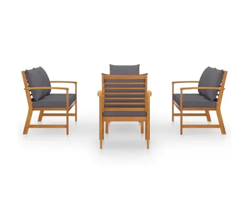 5-Daļīgs Dārza Atpūtas Mēbeļu Komplekts Ar Matračiem, Akācija Vidaxl